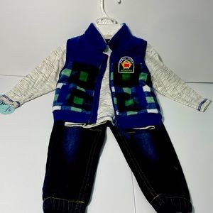 3 PC Fleece baby vest set size 12 M